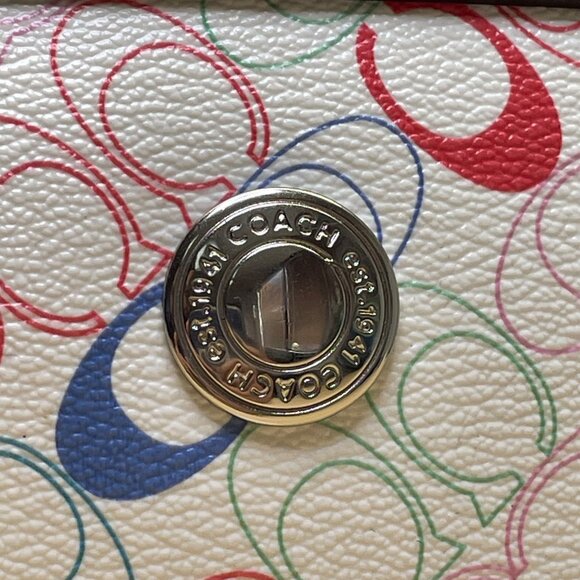 Coach Signature Tote with Pink and Multicolor Design - Picture 4 of 15